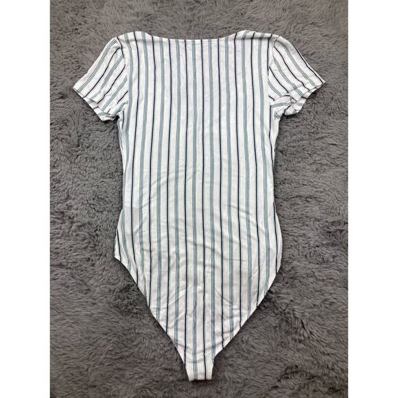 Forever 21 green and blue striped bodysuit - Picture 2 of 3